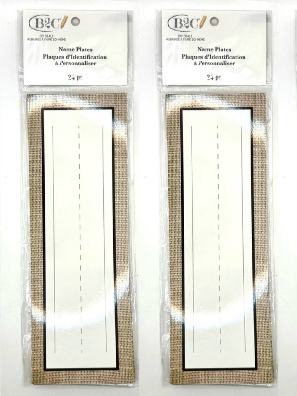Back to School Name Plates with Burlap Border, 2pck, 48 Plates Total Classroom